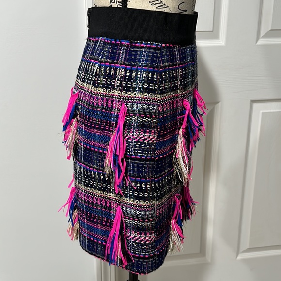 Milly Couture Tweed Pencil Midi Skirt Multicolor - Picture 6 of 11